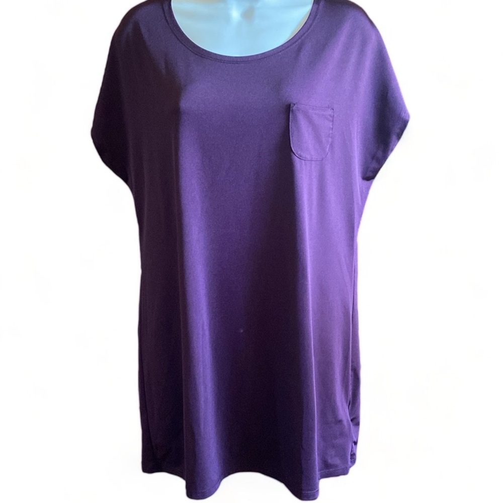 Kasper Women's Purple Rayon/Spandex Sleeveless  Pocket Top
